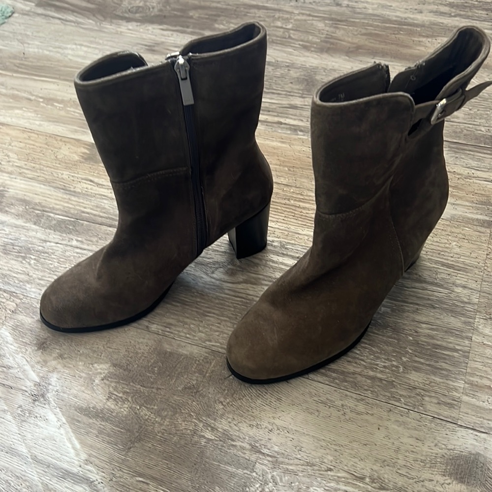 Once worn, suede leather upper boots